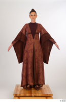 Photos Woman in Historical Dress 35 15th century a poses brown dress historical clothing whole body 0001.jpg